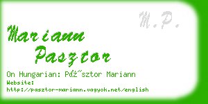 mariann pasztor business card